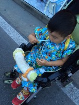 出発前にかき氷で水分補給